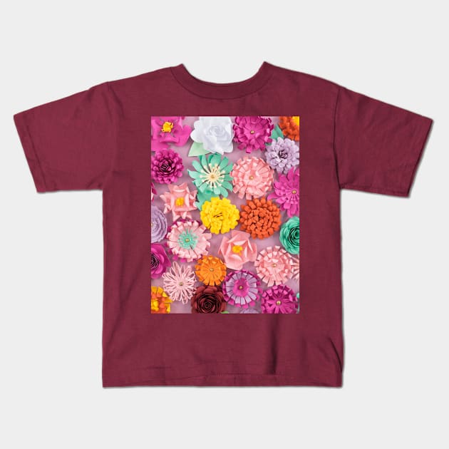 Floral pattern colouful Kids T-Shirt by Flower Queen